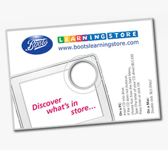 Boots CD-rom card with flash content