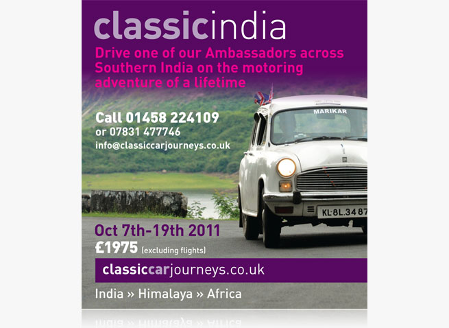 Classic car journeys ad national press Mail on Sunday supplement advertising