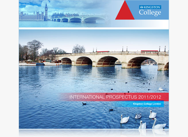 Kingston College international prospectus course guide London Kingston upon Thames design print