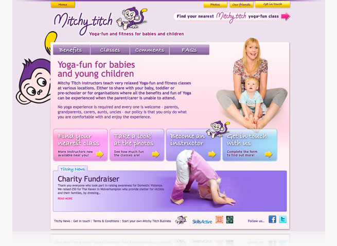 Mitchy Titch baby yoga website logo branding Cannock Staffordshire