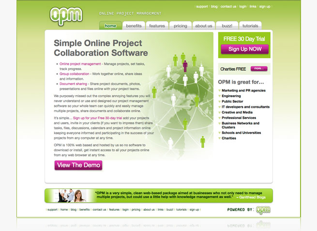 opm website online project management automotive web development